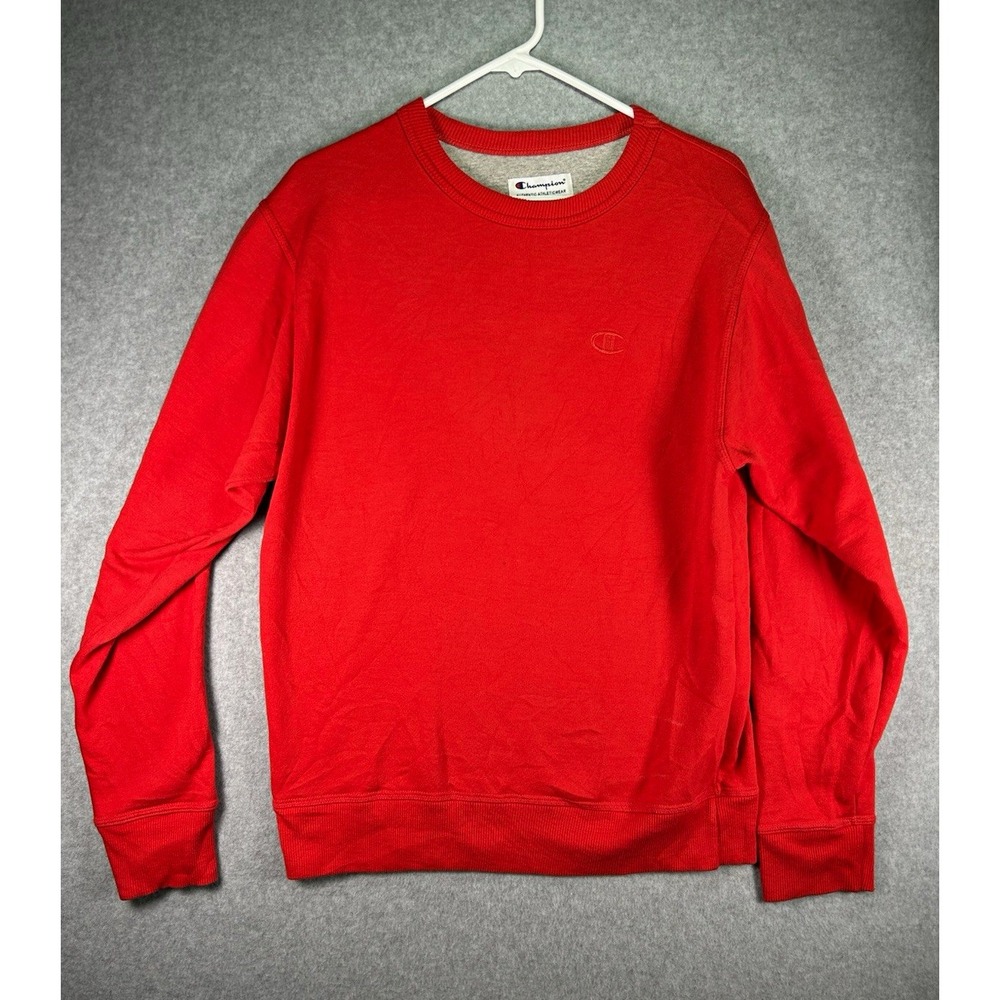 Stain* Champion Authentic Athleticwear Pullover Men's Small Red Crew Neck Logo